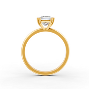 Princess Cut Real Moissanite Double 4 Prong Solitaire Ring 14K Gold Plated